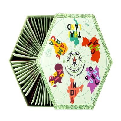 ACORUS | Travel Tea Set - Round-the-world | Tea Gift Set of 6 Flavoured Teas | Trip of Your Dreams with a Selection of Teas You've Never Tasted Before| Selection Box - 60 Bags