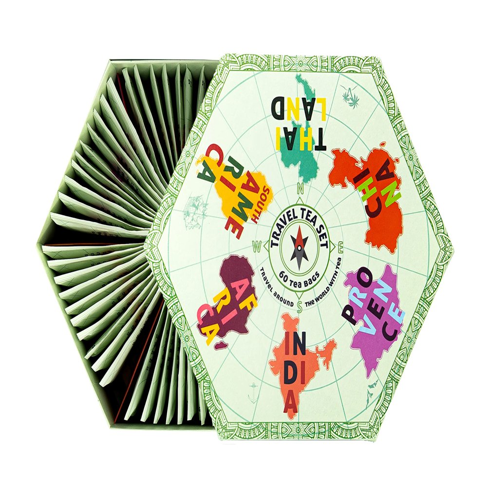 ACORUS | Travel Tea Set - Round-the-world | Tea Gift Set of 6 Flavoured Teas | Trip of Your Dreams with a Selection of Teas You've Never Tasted Before| Selection Box - 60 Bags