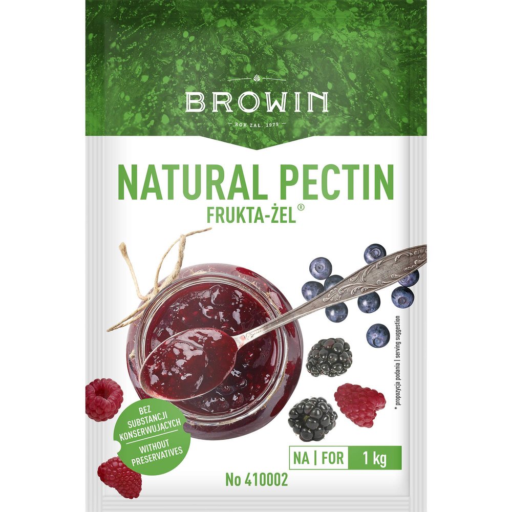 Browin 410002 Fruit Jelly for Jams and Jams 15 x 30 g on 15 kg Fruit Natural Pectin from Apples Without Preservatives Powder