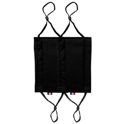 Face Protection Washable Fabric 100% Cotton Popeline, 2 Layers, with Nasal Bar, Made in France AFNOR Standards Pack of 2, with Reusable Bag Size S (Black)