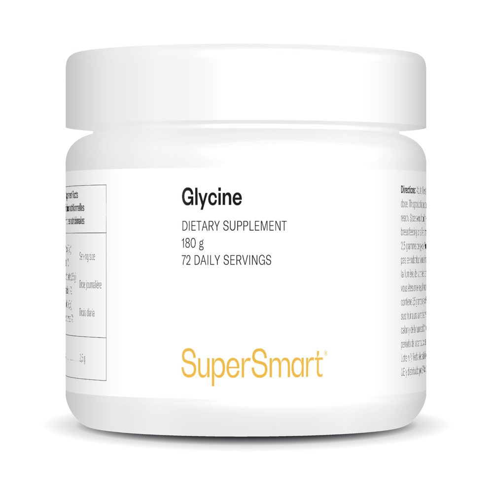 Glycine Pure Powder Excellent Daily Intake 100% Vegan Premium Quality Amino Acid No Additives No Excipients Supports Collagen & Creatine Production SuperSmart