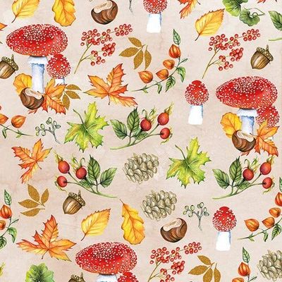 20 Napkins "Alles vom Autumn | Mushrooms | Leaves | N?sse | Fruit | Table Decoration 33 x 33 cm