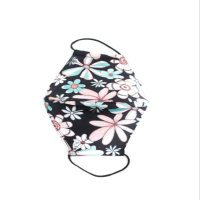 OgLuxe Womens 100% Cotton Washable Outdoor Face Protector Two Layers Mouth Cover Floral With Ear Loops (DoubleLayer NightGarden)