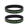 2 PACK Mental Health Matters Awareness Bracelet Motivational Men's Women's Mental Health MHA (Large 20cm, x2 Black) view 1