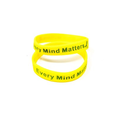 2 Pack Every Mind Matters Mental Health Awareness Bracelet MHA Wristband (Medium 18cm, x2 Yellow)