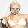 Edary Sparkly Sequins Mask Shiny Glitter Mouth Covers Masquerade Clubwear Halloween Face Masks Jewelry for Women and Girls (Silver) view 3