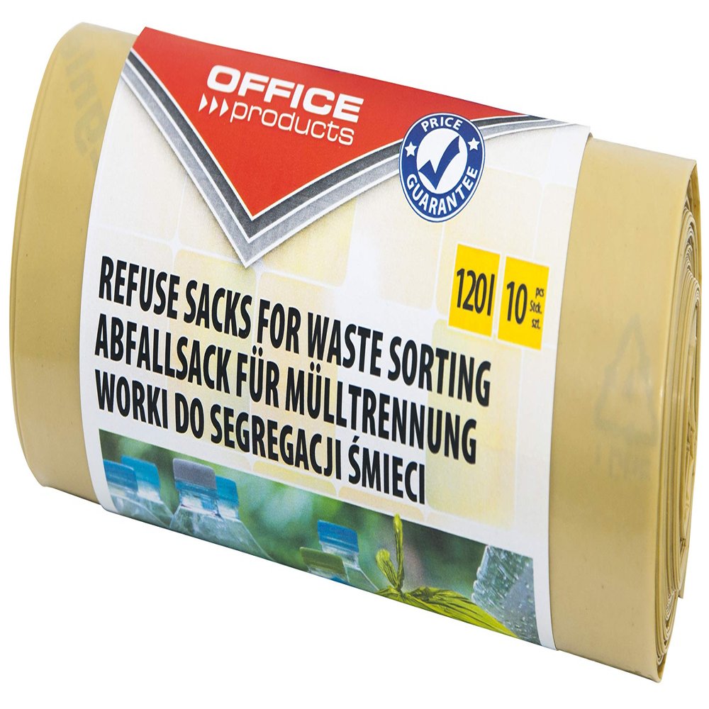 Various Waste Bins Liners OFFICE PRODUCTS For Plastic Strong (LDPE) 120l 10 Pcs Yellow/Cleaning & Janitorial Supplies And Dispensers/Type-LDPE Strong/Kind-120L/10 / Material-LDPE