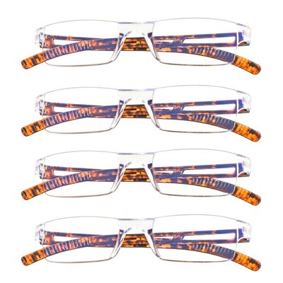 LifeArt Reading Glasses, Blue Light Blocking Glasses, Computer Reading Glasses for Women Men, Fashion Rectangle Eyewear Frame(4 Tortoise, 1.50 Magnification)