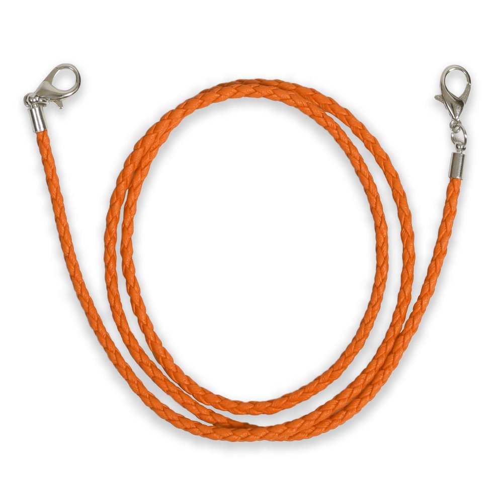 Allsense Fashion Leather Mask Lanyards Ear Pressure Relief Safety Holder Hanger with Hook for Adult Orange 3 Pack
