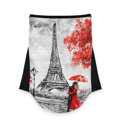 AJINGA Face Coverings Bandana Ear Loops StylishRomantic Eiffel Tower Women Neck Gaiters for Dust Wind Motorcycle Men