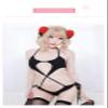 SINMIUANIME Japanese Lingerie Anime Cosplay Bikini Sexy Cross Jumpsuit Costumes (Black) view 4