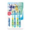 Jordan  | Step 3 Toothbrush for Children | Toothbrush for Ages 6 to 9 Years | Soft Bristles, Double Ergonomic Handle & BPA-Free | Blue & Yellow | Pack of 4 view 1