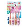 Jordan  | Step 2 Toothbrush Kids | Kids Toothbrush for Age 3-5 Years Old | Soft Bristles, Dual Ergonomic Handle & BPA Free | Pink & Yellow | Pack of 4 view 1