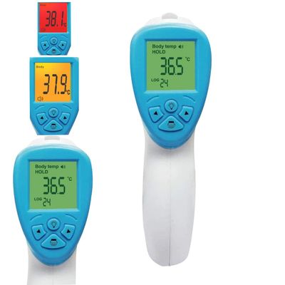 Deltasat fever thermometer, contactless x001, infrared thermometer with 3 coloured LCD display, fever alarm & 2s instant measurement, forehead thermometer for babies, children & adults, fever meter