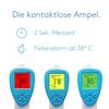 Deltasat fever thermometer, contactless x001, infrared thermometer with 3 coloured LCD display, fever alarm & 2s instant measurement, forehead thermometer for babies, children & adults, fever meter view 2