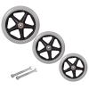 2Pcs 6-8 Inch Solid Tyre Front Caster, Walking Aids/Wheelchairs Replacement Wheel, Anti-Skid & Wear, Black/Grey view 1