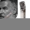 Beard Comb, Portable Gentleman Shape Stainless Steel Pocket Beard Shaving Comb Mustache Hair for Men view 2
