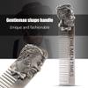 Beard Comb, Portable Gentleman Shape Stainless Steel Pocket Beard Shaving Comb Mustache Hair for Men view 4