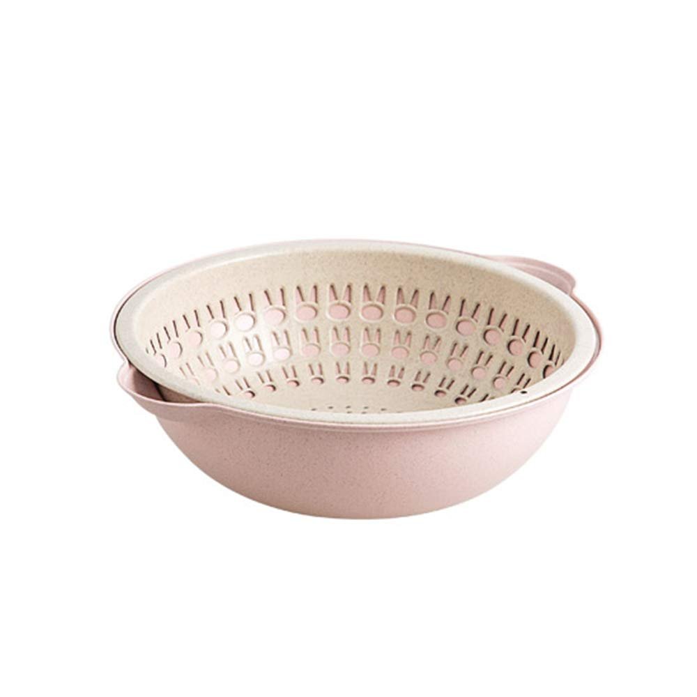 1Pc Double Drain Basket Bowl Rice Washing Kitchen Vegetable Drain Set Fruit Basket