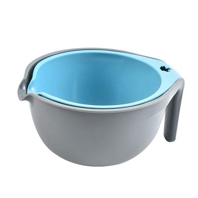 1Pc Drain Basket Plastic Double Layered Drain Basin Detachable Fruits Washing Basin Plastic