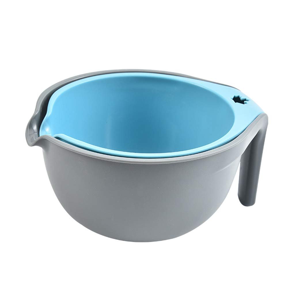 1Pc Drain Basket Plastic Double Layered Drain Basin Detachable Fruits Washing Basin Plastic
