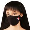 Touchstone French Flag embroidered 3 layer medium size cotton face masks reusable machine washable adjustable for men, women. (Pack of 1). Black view 2