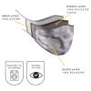 Triple Layer Ergo Curved Face Masks - Washable and Reusable Cloth Covering - Soft Cotton Inner Comfort - Grey Camouflage - Large Size view 3