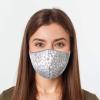 Triple Layer ERGO Curved Face Masks - Washable and Reusable Cloth Covering - Soft Cotton Inner Comfort - Diamond White/Grey - Medium/Small Size view 4