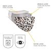 Triple Layer Flat Face Masks - Washable and Reusable Cloth Covering - Soft Cotton Inner Comfort - Leopard Print - Large Size view 3