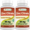 Best Naturals Zinc 30mg Supplements (as Zinc Citrate) - zinc Vitamins for Adults Immune Support - 120 Tablets (Pack of 2) view 1