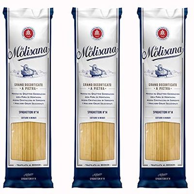 La Molisana Spaghettoni Bronzed N.14 Dried Pasta (3 x 500g) Med Diet