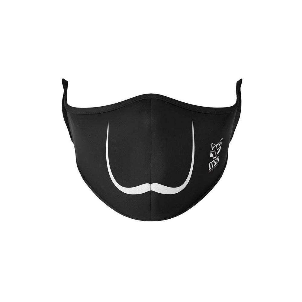Face Mask Moustache Black reusable and washable with three layers