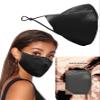 90210 Silk Mask in Black by KARIZMA 19 Momme 100% Mulberry Silk 6A Grade Fabric Face Mask with 2 Filters view 1