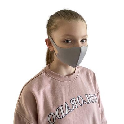 Washable Reusable Kids Grey Face Mask Dustproof Mouth Cover Covering For Boys Girls Children Outdoors Indoors Cycling Ski Protection