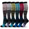 LEOSTEP 6 Pairs Compression Socks for Men & Women, Everyday Support for Travel, Work & Active Lifestyle, Comfortable Breathable Stockings Hiking Travel & Flight Socks view 1