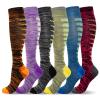 LEOSTEP 6 Pairs Compression Socks for Men & Women, Everyday Support for Travel, Work & Active Lifestyle, Comfortable Breathable Stockings Hiking Travel & Flight Socks view 1