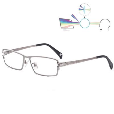 CAOXN Mens Pure Titanium Reading Glasses, Ultra Light Full Frame Anti Blue Light Classic Presbyopia Hyperopia Eyeglasses with Diopters,+2.00