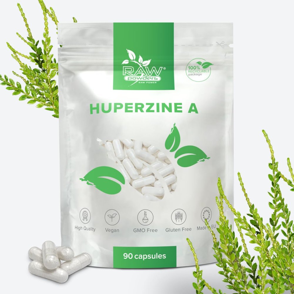 Huperzine A 225mcg, 90 Capsules  Memory & Cognitive Support  Pure Ingredients, GMO & Gluten Free  GMP Certified Nootropic Supplement by Raw Powders