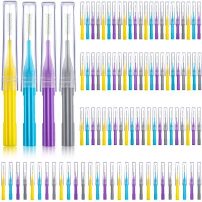 100 Pieces Interdental Brush Toothpick Dental Tooth Flossing Head Oral Dental Hygiene Interdental Brush Dental Flosser Toothpick Cleaners Tooth Cleaning Tool for Christmas Valentine's Day Present