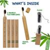 BAMBOO VALLEY Organic Bamboo Toothbrush 4 Pack | Dental Floss and Travel Case Gift Included | Natural Eco Friendly Toothbrushes | Vegan | Dental Gift Box | Plastic Free view 2