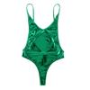 KHDFYER Underwear for Women Womens Shiny Catsuit Metallic Lingerie Bodycon Bodystocking Adult Leotard Bodysuit Sexy Clubwear-Green_M view 2
