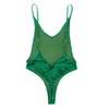 KHDFYER Underwear for Women Womens Shiny Catsuit Metallic Lingerie Bodycon Bodystocking Adult Leotard Bodysuit Sexy Clubwear-Green_M view 3
