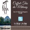 Khla - Mekong Trio Gift Set - Sichuan Peppercorns & Kampot Sea Salt Flakes - Green Red Szechuan Timut Pepper - Fleur de Sel - Cooking Kitchen Spices Gifts - Origin China & Cambodia view 2