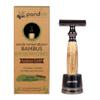 pandoo, Safety Razor with Stand and Bamboo Handle, Zero-Waste, Safe, Unisex, Wet Use, Closed Bar, Plastic Free, with E-Book and 10 Blades view 1