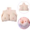 Silicone Fake Breasts with Back Hollow Design and High Neck Lifelike Prosthesis Boobs for Crossdresser Drag Queen Transgender Transvestite Female Disguise H Cup (2-Ivory White) view 2