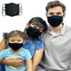 LOFBAZ Cloth Face Coverings Cotton Fabric with Filter Pocket Washable Reusable (Black - Pack of 3, Adult M) view 1