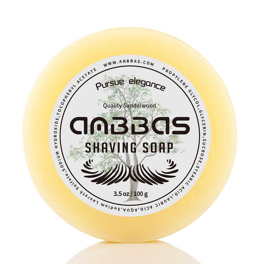 Anbbas Quality Sandalwood Sandalwood Essential Oil Shaving Soap Refill 3.5OZ for Traditional Wet Shave