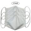 LOFBAZ Cloth Face Coverings Cotton Fabric with Filter Pocket Washable Reusable (White - Pack of 3, Adult M) view 2