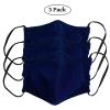 LOFBAZ Cloth Face Coverings Cotton Fabric with Filter Pocket Washable Reusable (Navy - Pack of 3, Big Kid 9 to 13 Year) view 2