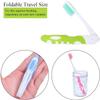 4 Foldable Travel toothbrushes, a Portable Soft Toothbrush with a Soft Bristle Brush, can be Used for Sensitive Gums When Traveling, Four Colors (Yellow, Blue, Green, Pink) view 2